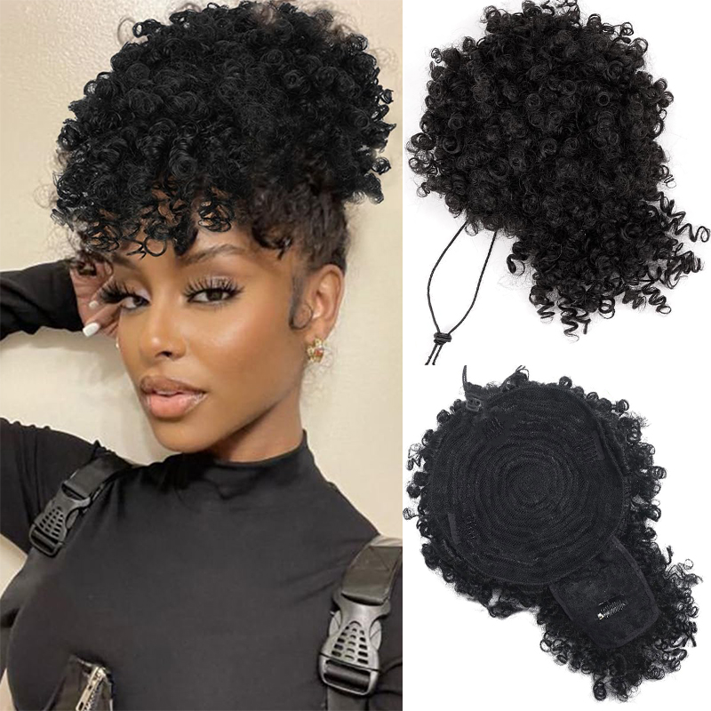 Drawstring Afro Curly Puff Ponytail - Afro Puff verworrene lockige Haare Hochs