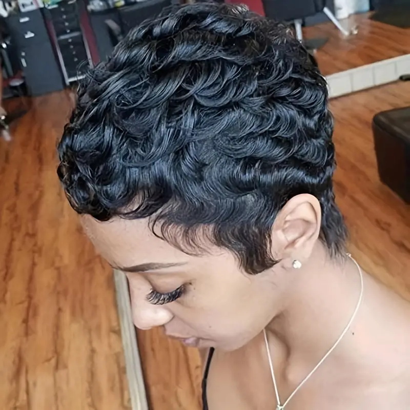 Short Pixie Cut Wig Human Hair Cheap - Kurze Bob Pixie Cut Perücke, Pixie
