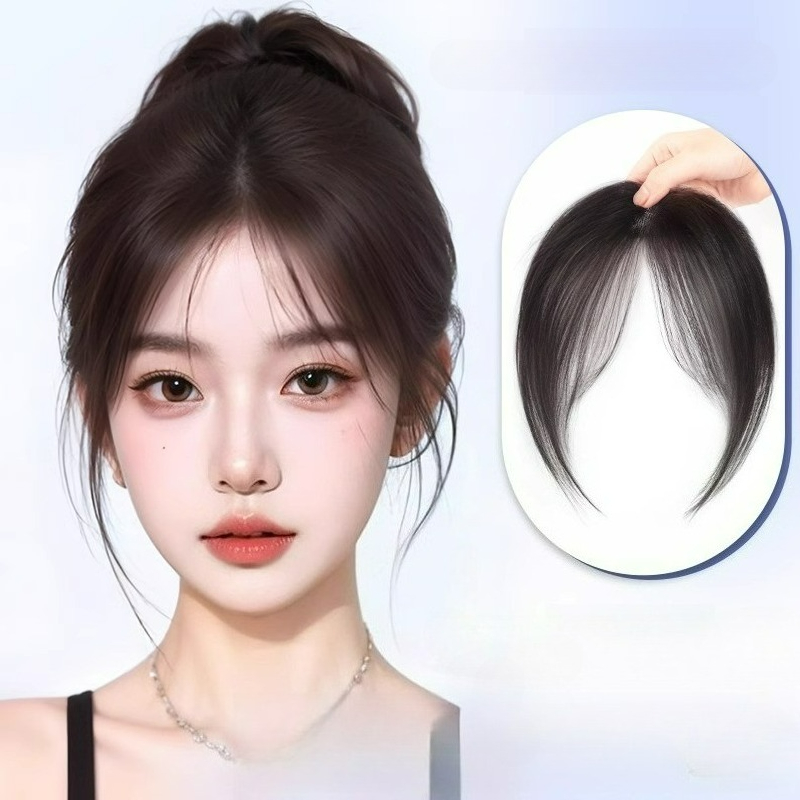 Seamless Clip In Hair Extensions Human Hair - Ultraleichter Echthaar-Pony, Stirn-Neuauflage, EINE Clip-in-Haarverlängerungen, natürliche