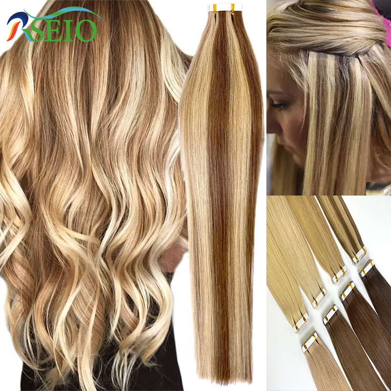Invisible Tape In Extensions Real Hair - Rseio Straight Tape in Echthaar verlängerungen