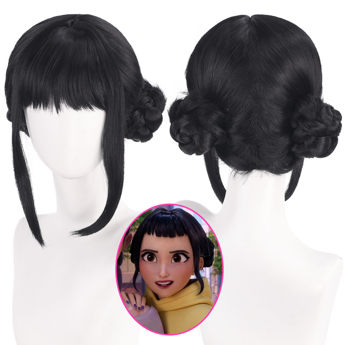 Synthetic Braided Wigs For Black Women - Zoey Cosplay Perücke 33 cm Schwarz