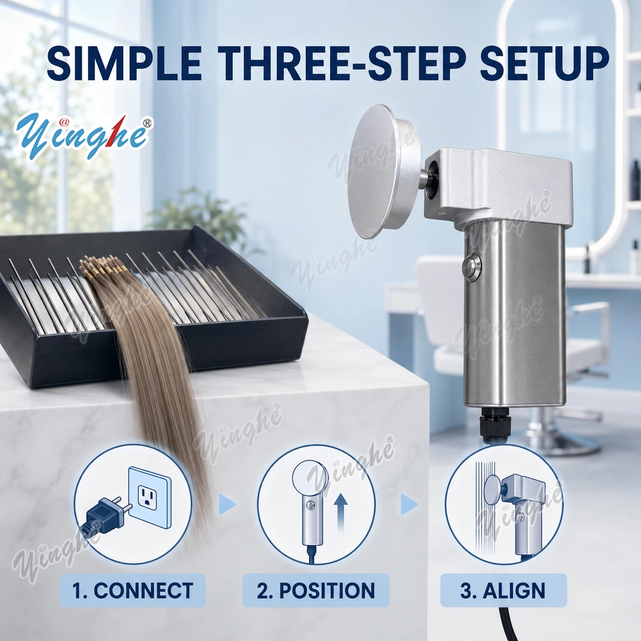 Hair Bundles - Verbesserter automatischer Haar-Ausrichter, Slider Pro Haarglätter-Organizer,