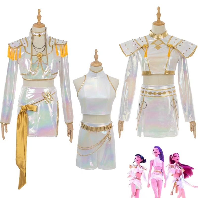 Synthetic Wigs - Cosplay Kostüm PU Leder Weiß Singen