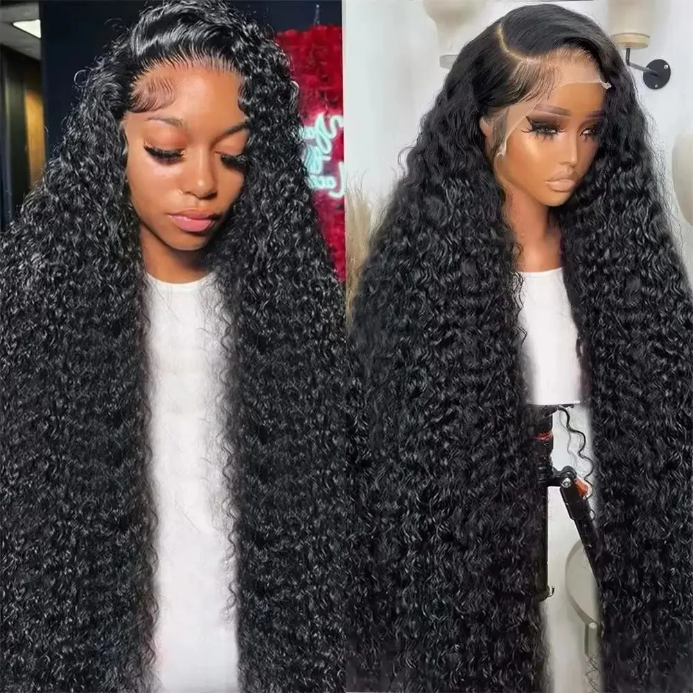 Human Hair Wigs - 200 Dichte, natürlich gefärbte, tief gewellte