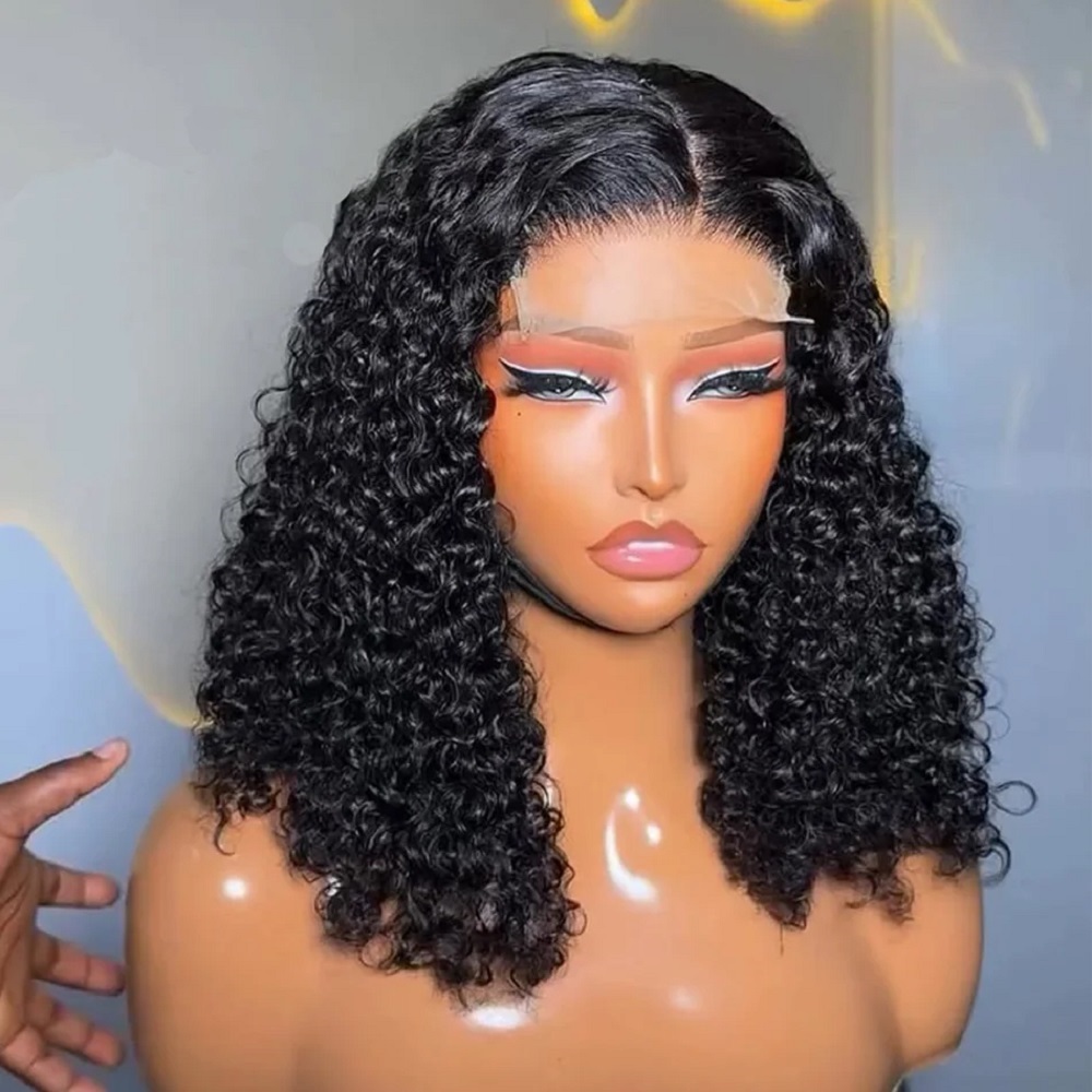 Glueless Wear And Go Human Hair Wig - 8-14 Zoll kurze, gelockte, gewellte Bob-Perücken
