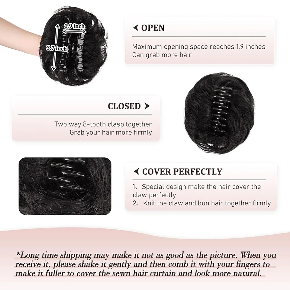 Ost synthetische Chignon chaot – Claw Clip Messy Bun Hair Piece Bewertung und Preis