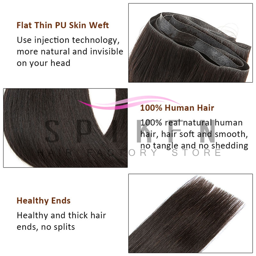 SPIKFN Lange Tape-Weft Echthaa – Invisible Tape In Extensions Real Hair Bewertung und Preis