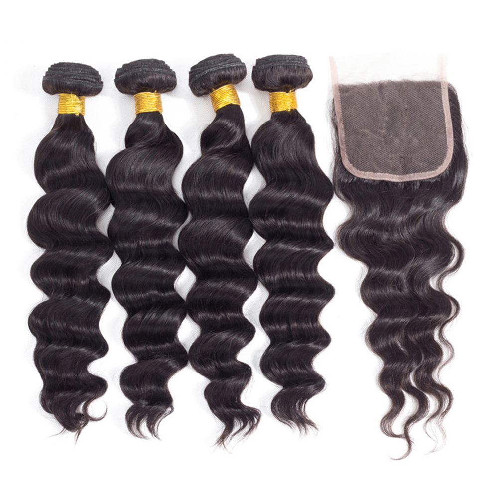 30 Zoll Loose Wave Echthaar-Bu – Deep Wave 3 Bundles With Closure Bewertung und Preis
