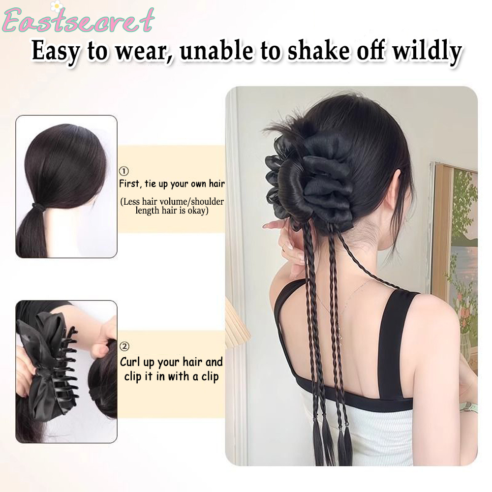 Schwarze Schleife, halbgebunde – Claw Clip Messy Bun Hair Piece Bewertung und Preis