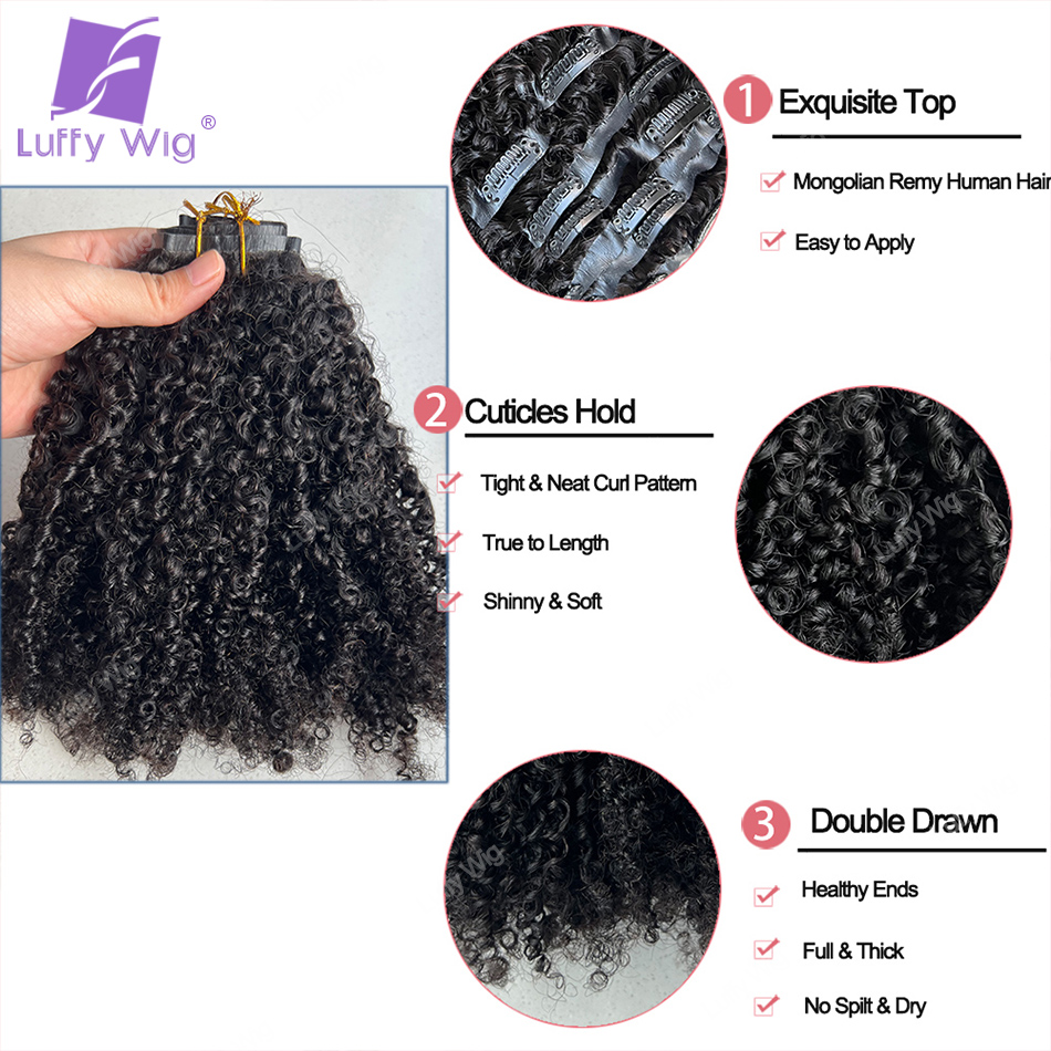 Monglian Afro Verworrene Locki – Seamless Clip In Hair Extensions Human Hair Bewertung und Preis