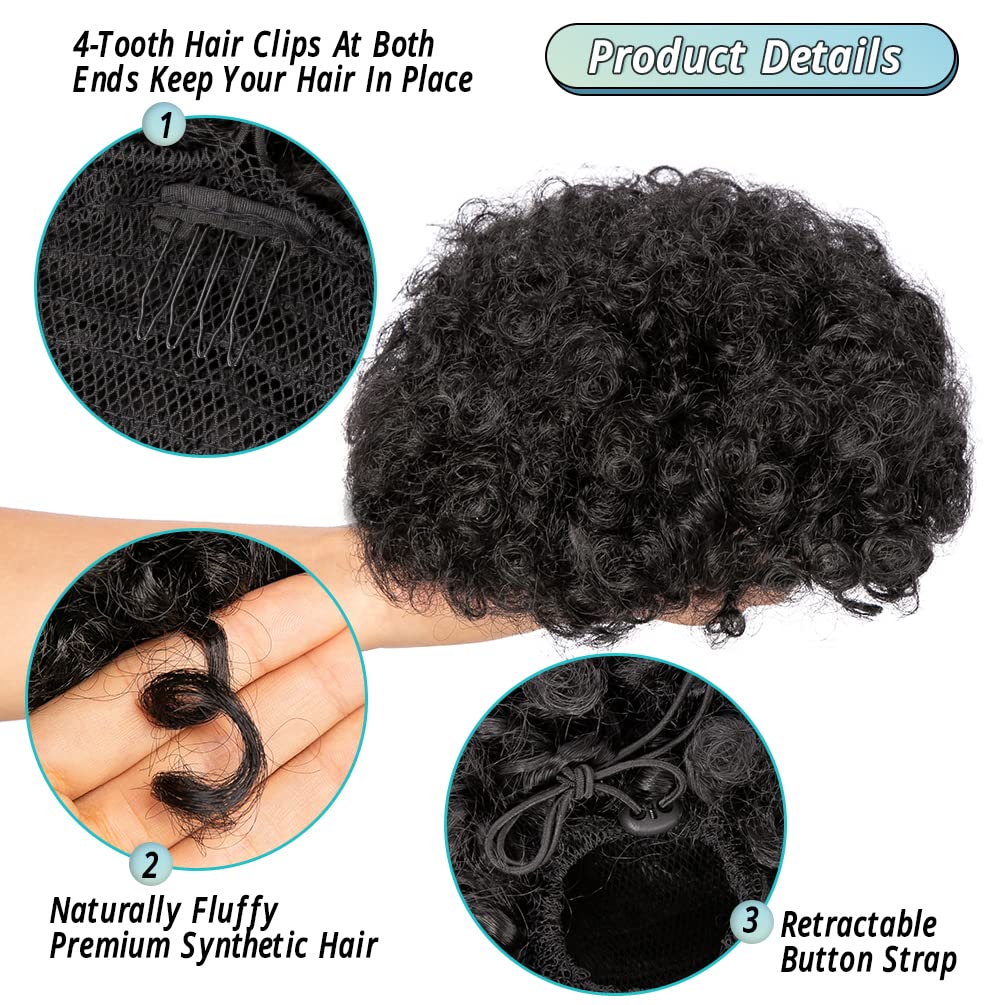 Synthetischer Afro Puff Kordel – Drawstring Afro Curly Puff Ponytail Bewertung und Preis