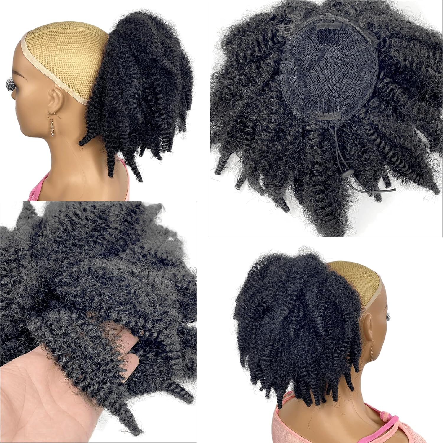 12 Zoll Kurzer Marley-Haarverl – Drawstring Afro Curly Puff Ponytail Bewertung und Preis