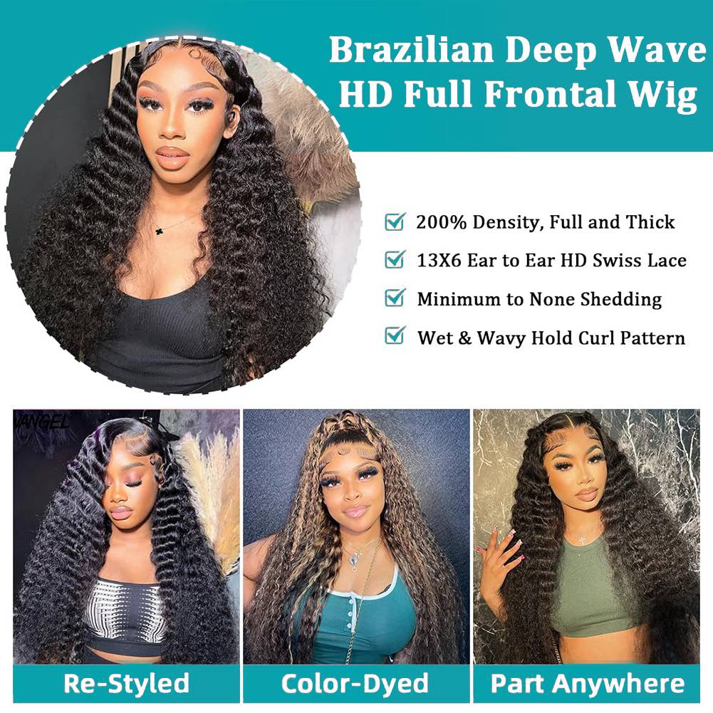 40 46 Zoll tiefe Welle 13x6 13 – Human Hair Wigs Bewertung und Preis