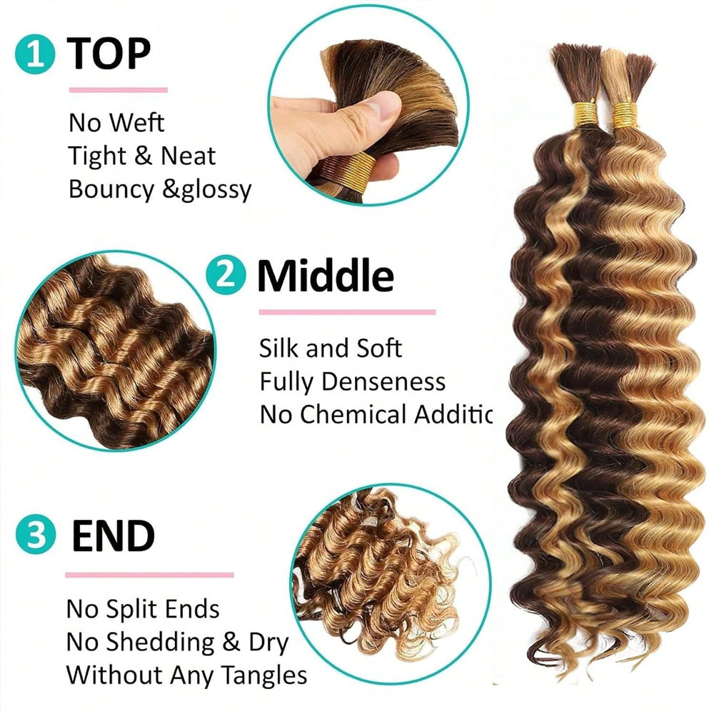 Echthaar zum Flechten, 18 Zoll – Water Wave Bulk Human Hair For Braiding Bewertung und Preis