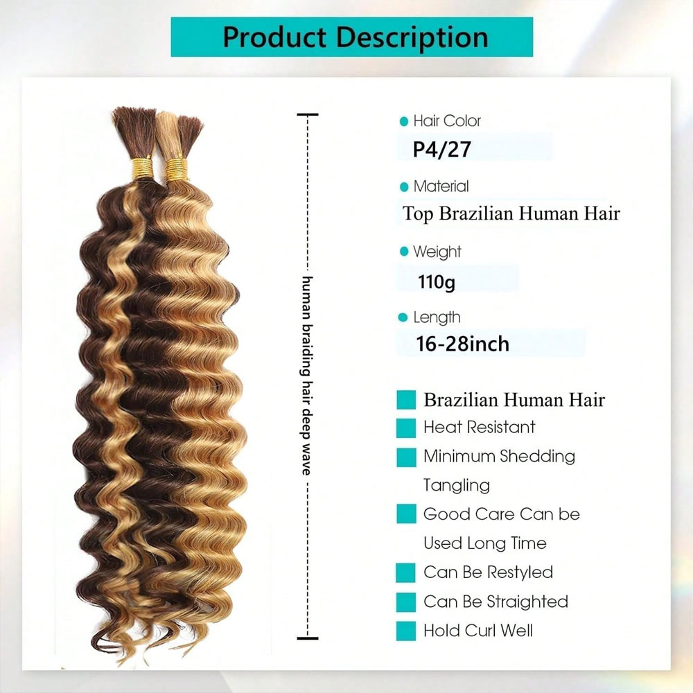 Echthaar zum Flechten, 18 Zoll – Water Wave Bulk Human Hair For Braiding Bewertung und Preis
