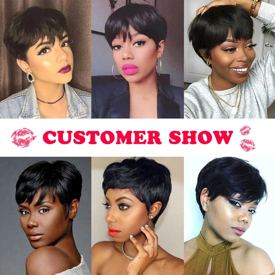 Kurze Pixie-Cut-Perücke aus Ec – Short Pixie Cut Wig Human Hair Cheap Bewertung und Preis