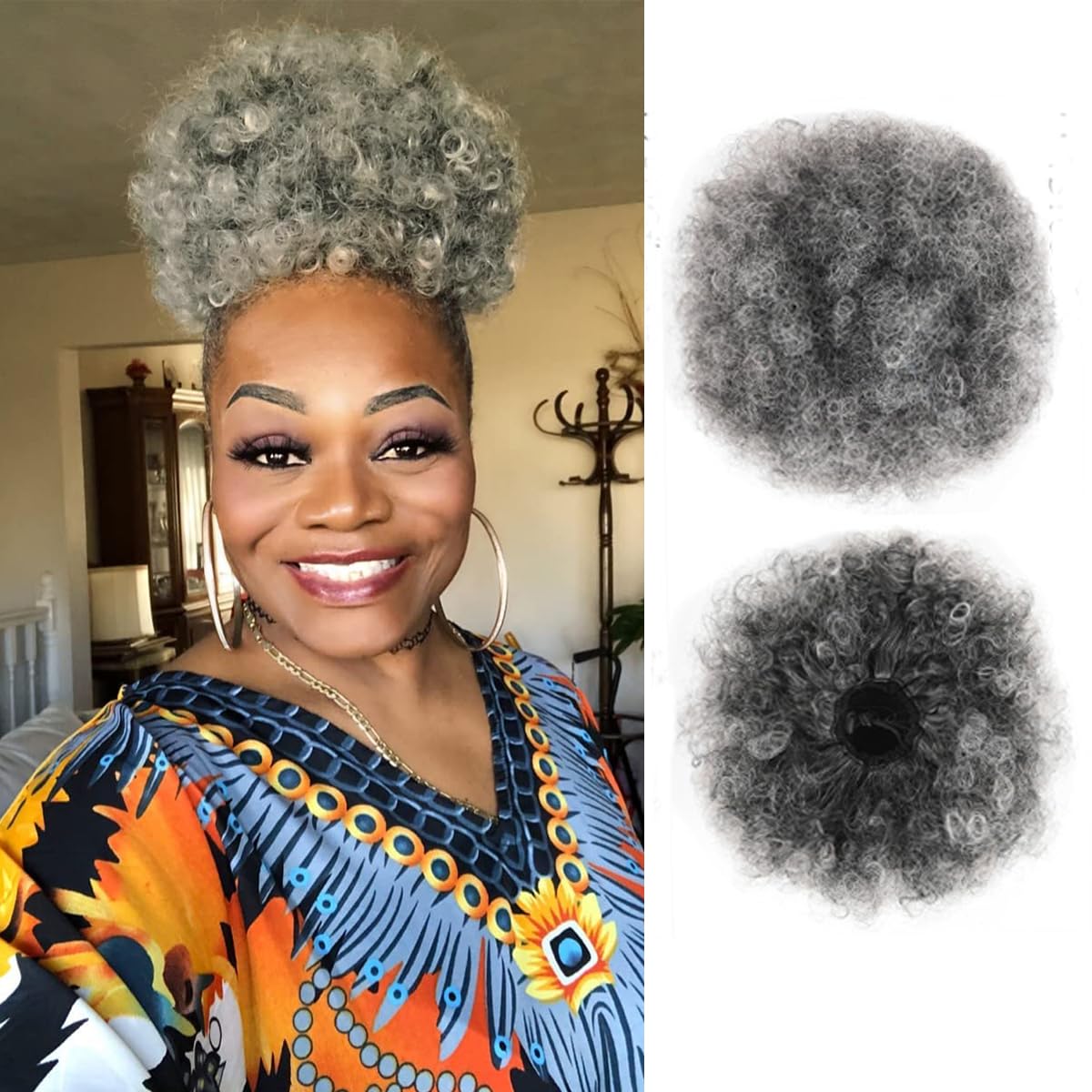 Afro Puff Kordelzug-Pferdeschw – Drawstring Afro Curly Puff Ponytail Bewertung und Preis